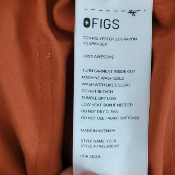 Figs Technical Collection Burnt Orange Scrub Pants - Picture 4 of 6